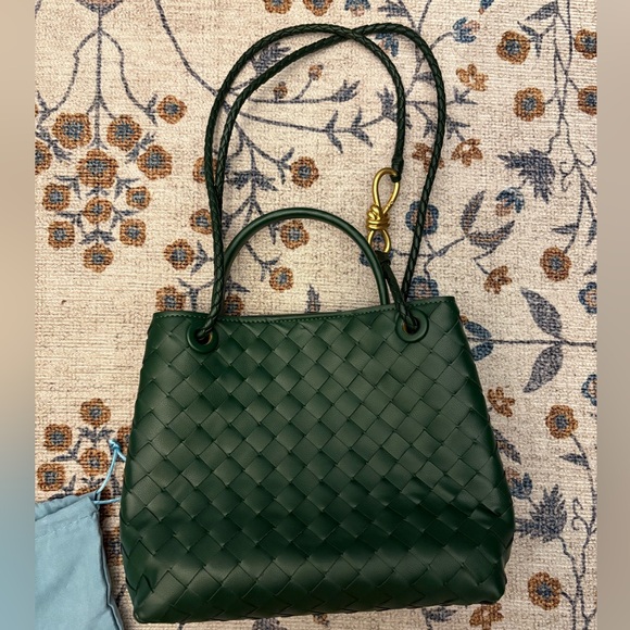 Fred and Tiffany woven leather top handle shoulder bag hunter green - Picture 6 of 15